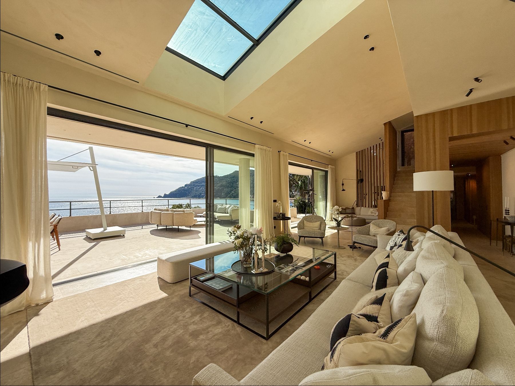 View out to sea from the sitting room at Villa Mathilde in Cote d'Azur