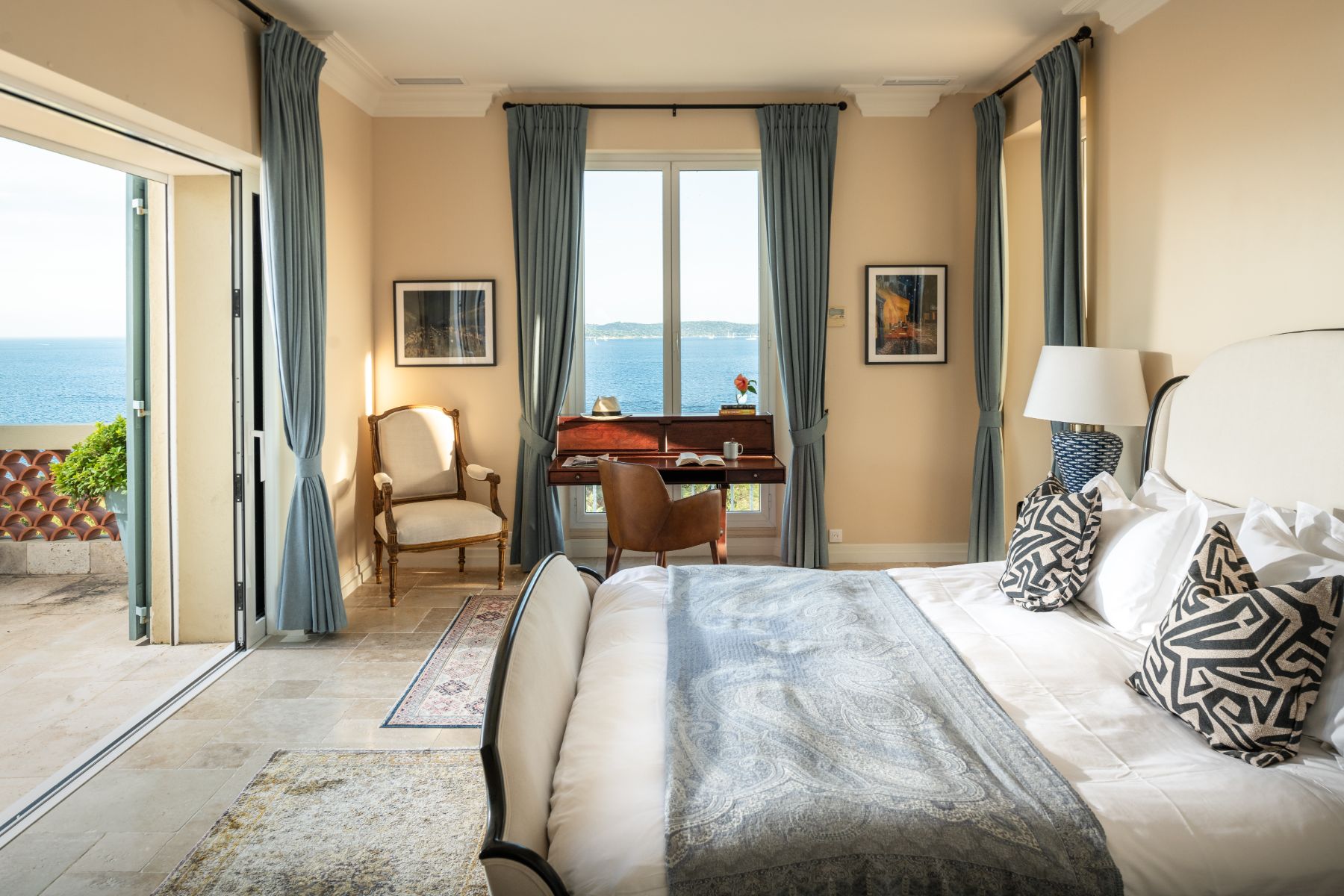 Bedroom Three at Villa Napoleon in Sainte Maxime, Cote d'Azur
