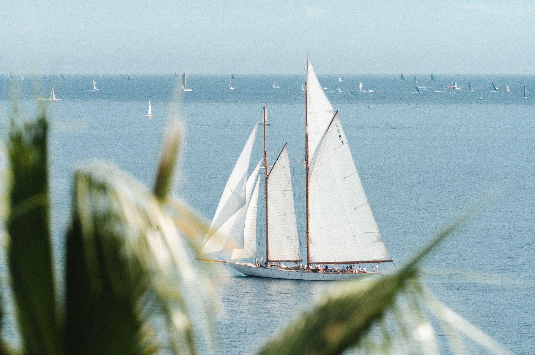 View of a Boat from Villa Napoleon in Sainte Maxime, Cote d'Azur