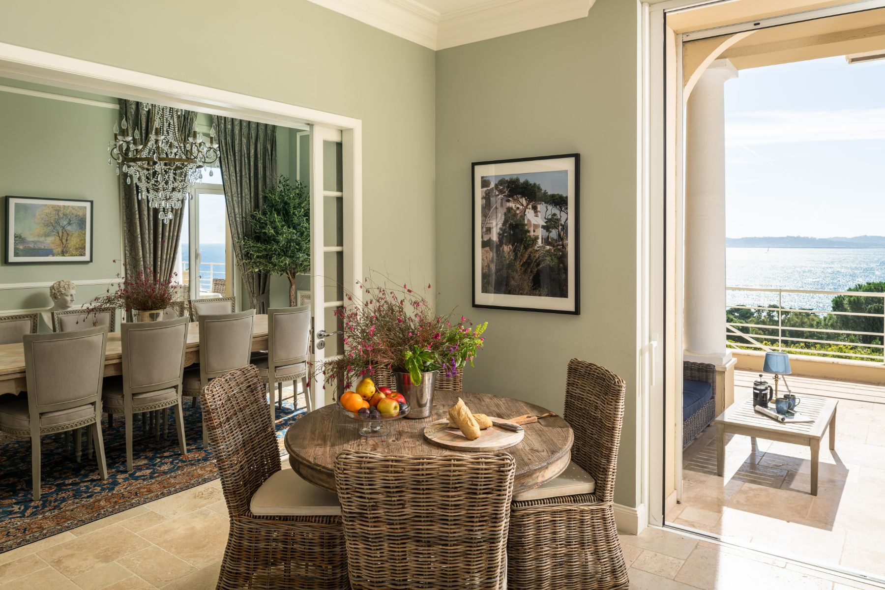 Breakfast Table at Villa Napoleon in Sainte Maxime, Cote d'Azur