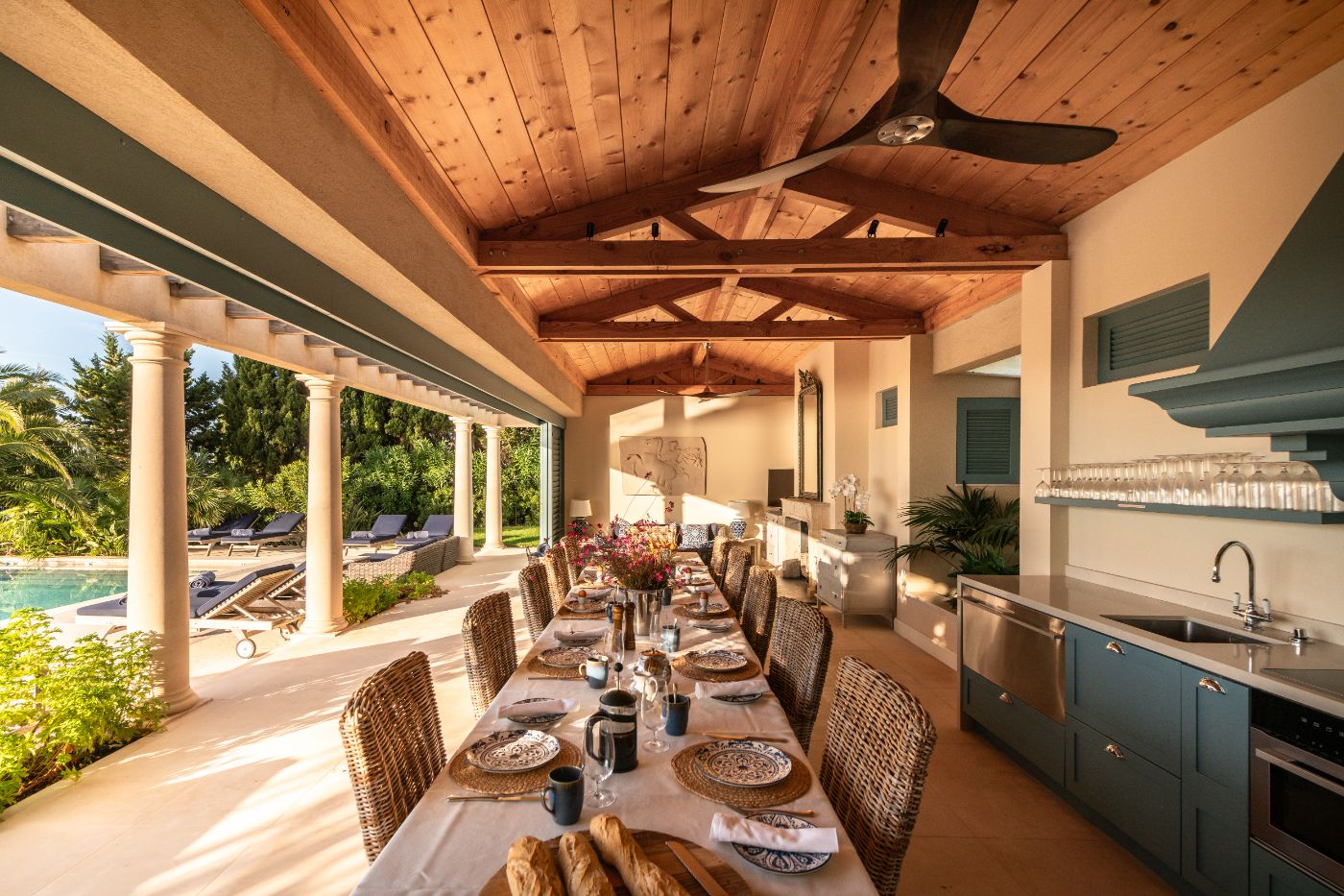 Outdoor Living at Villa Napoleon in Sainte Maxime, Cote d'Azur