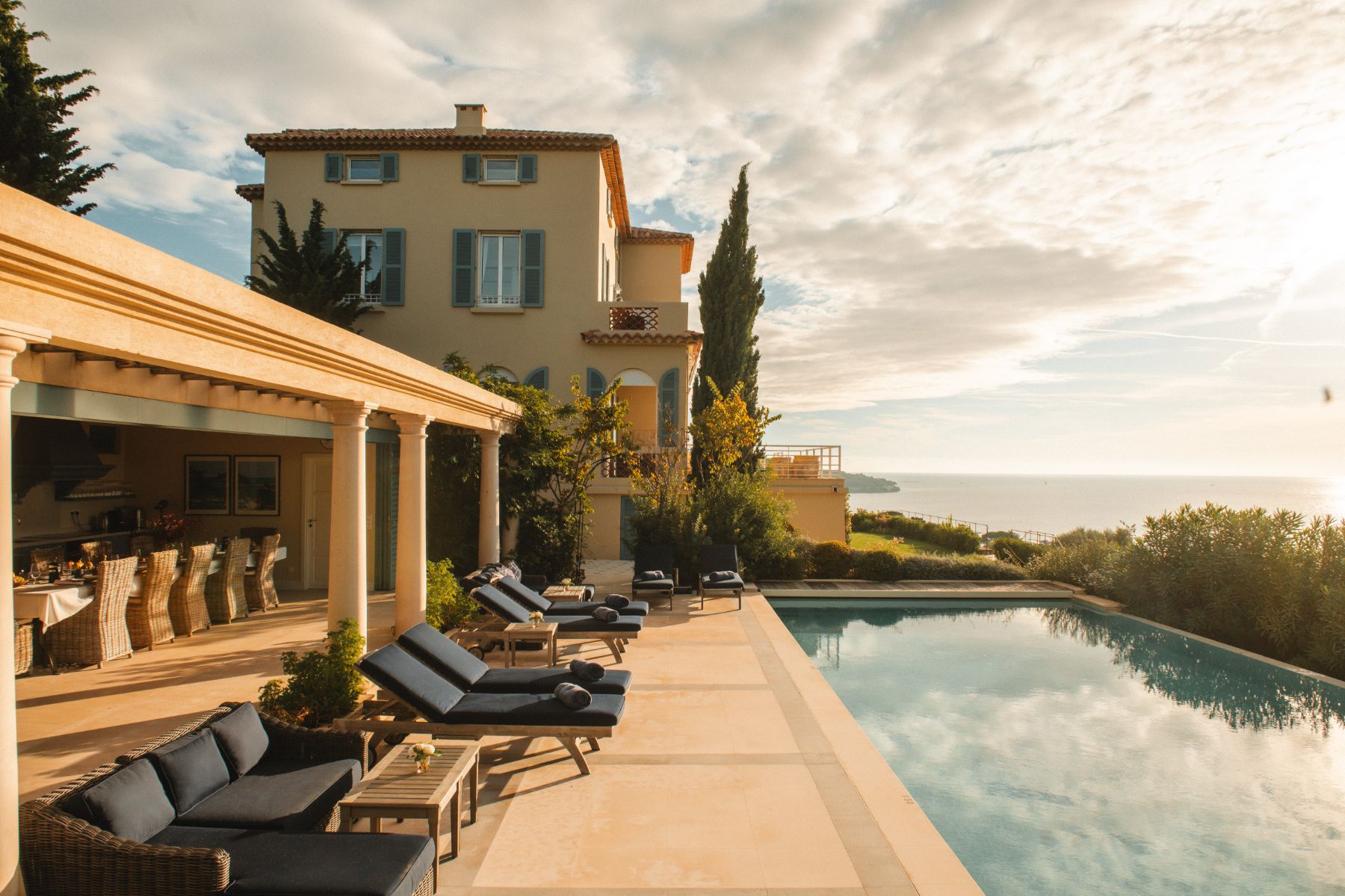Poolside at Villa Napoleon in Sainte Maxime, Cote d'Azur