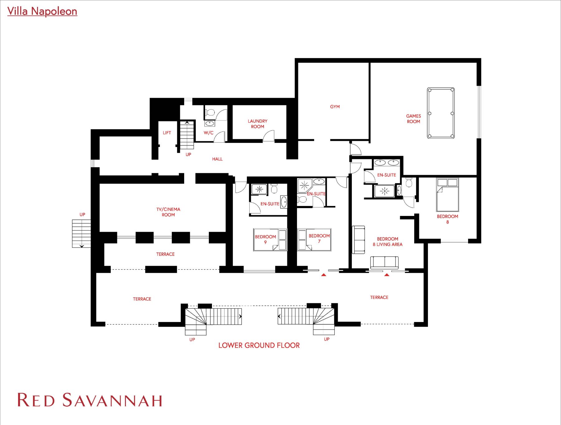 Ground floor plan of Villa Napoleon
