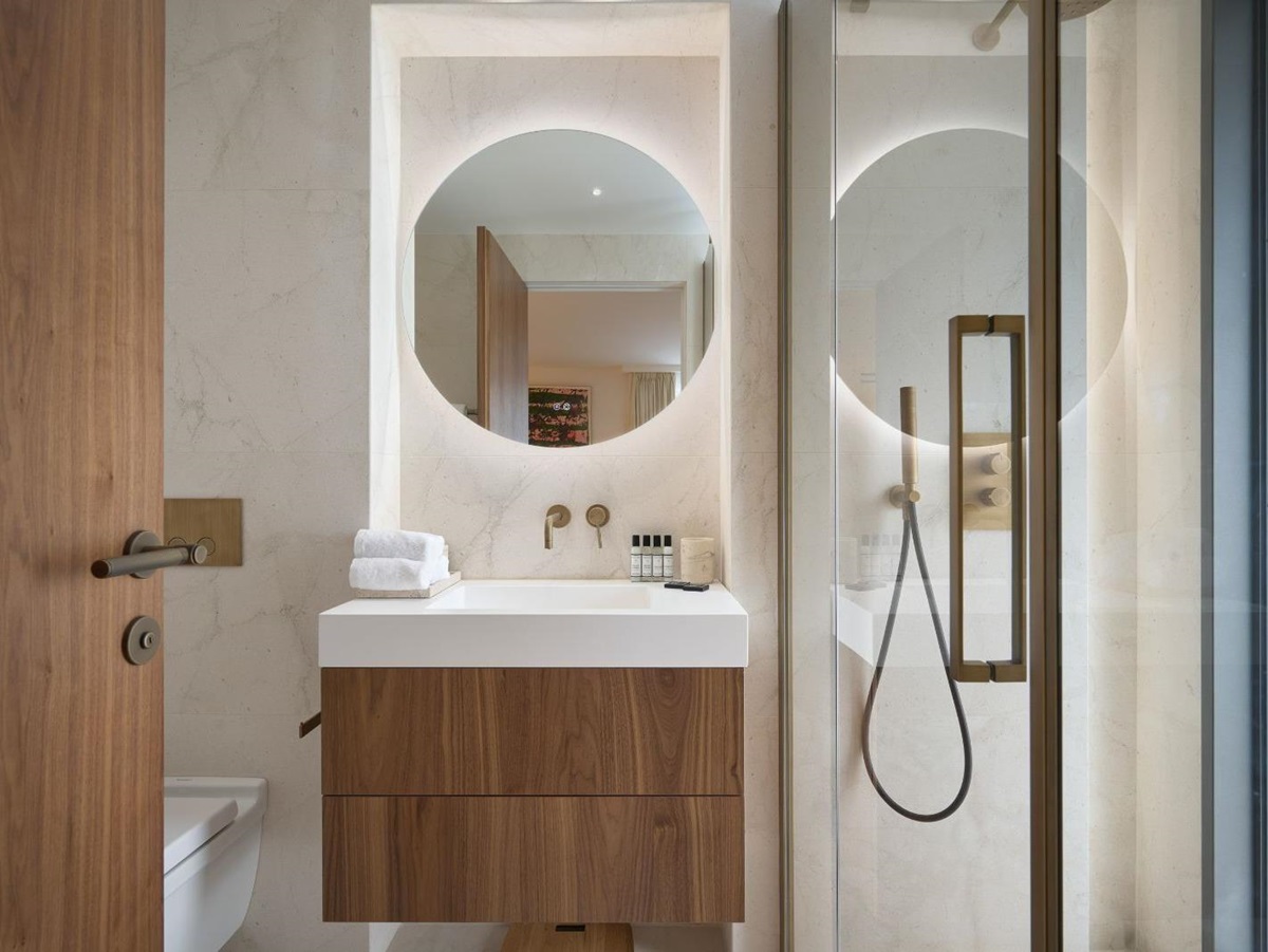 Bathroom and basin at luxury Villa Olivia on the Cote d'Azur