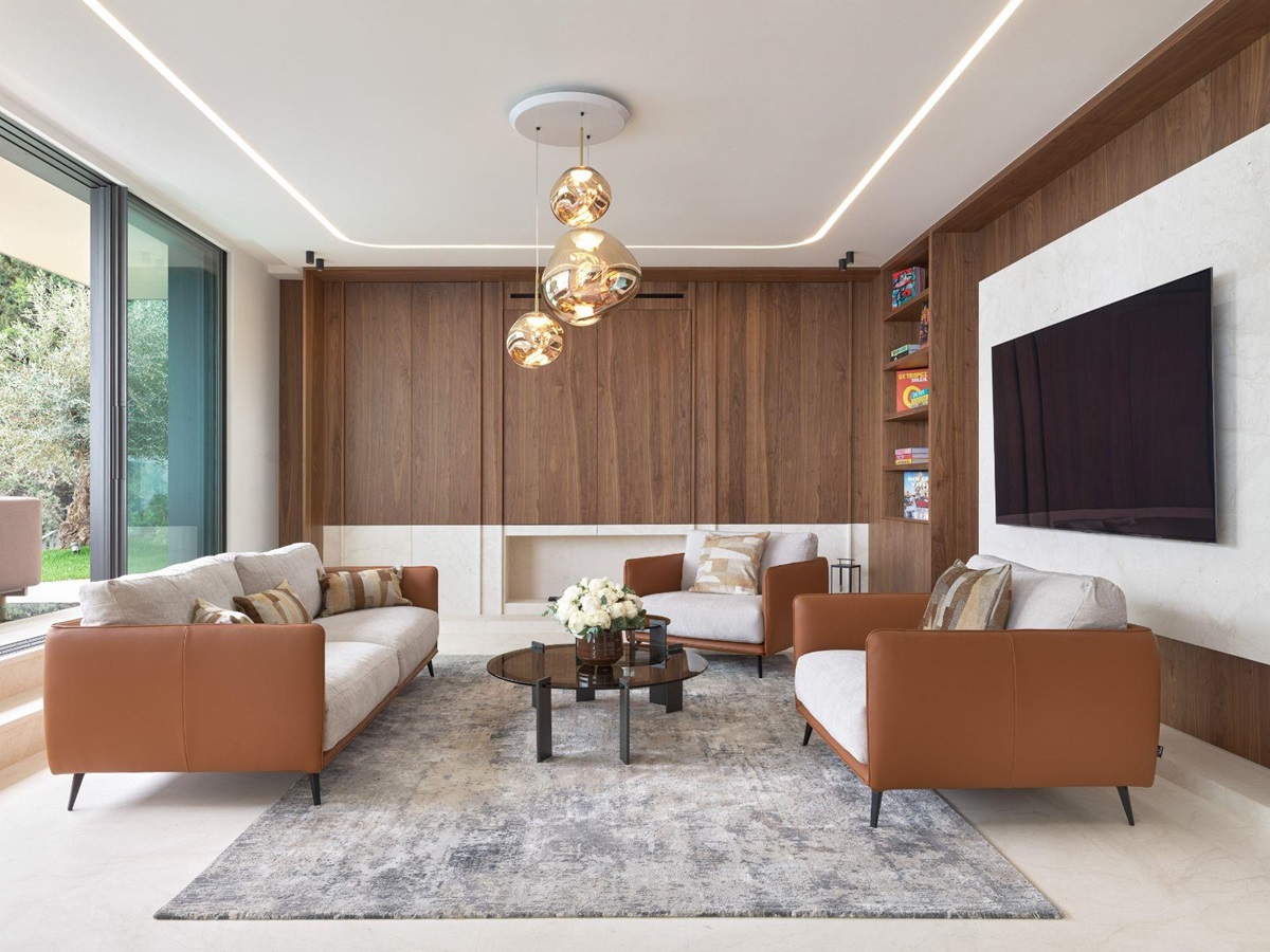 The TV room at luxury villa, Villa Olivia on the Cote d'Azur