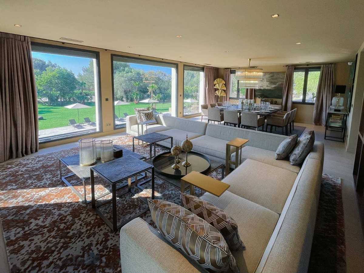 Living Room at Villa Riva in the Cote d'Azur