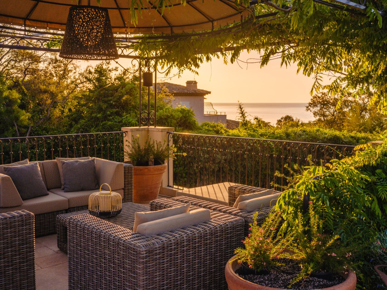 Villa Sassari sunset terrace view