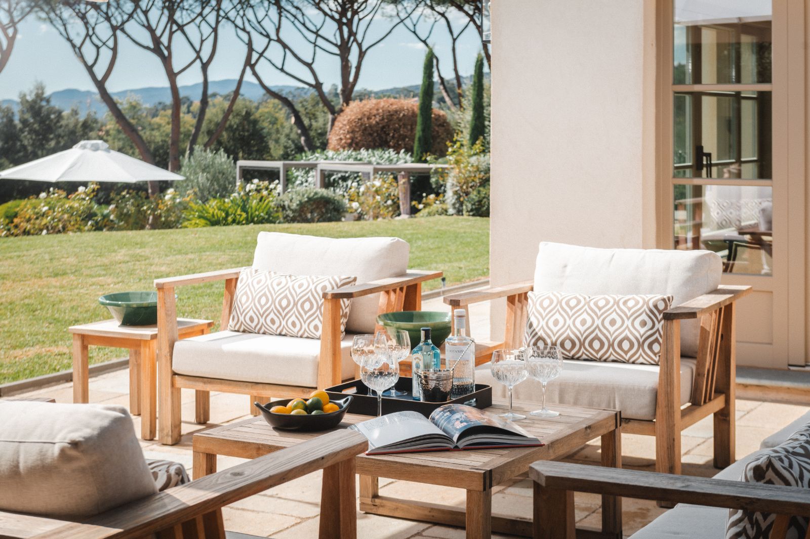 Outdoor Seating at Villa Zamora in the Cote d'Azur