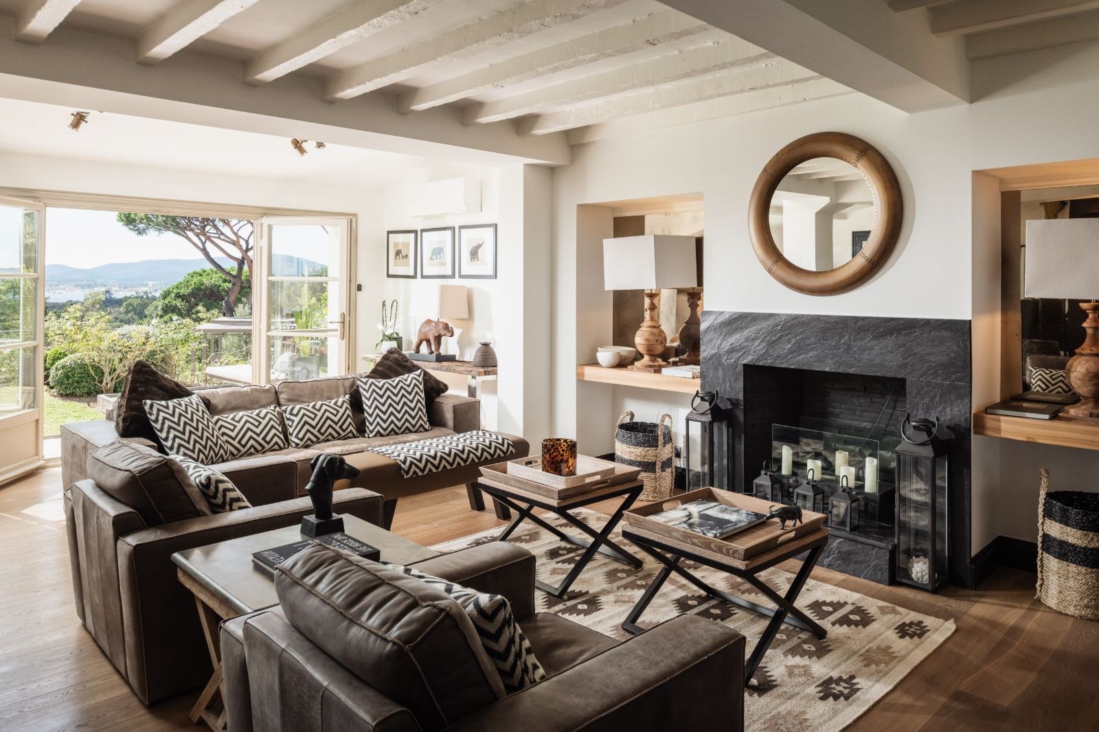 Sitting Room at Villa Zamora in the Cote d'Azur