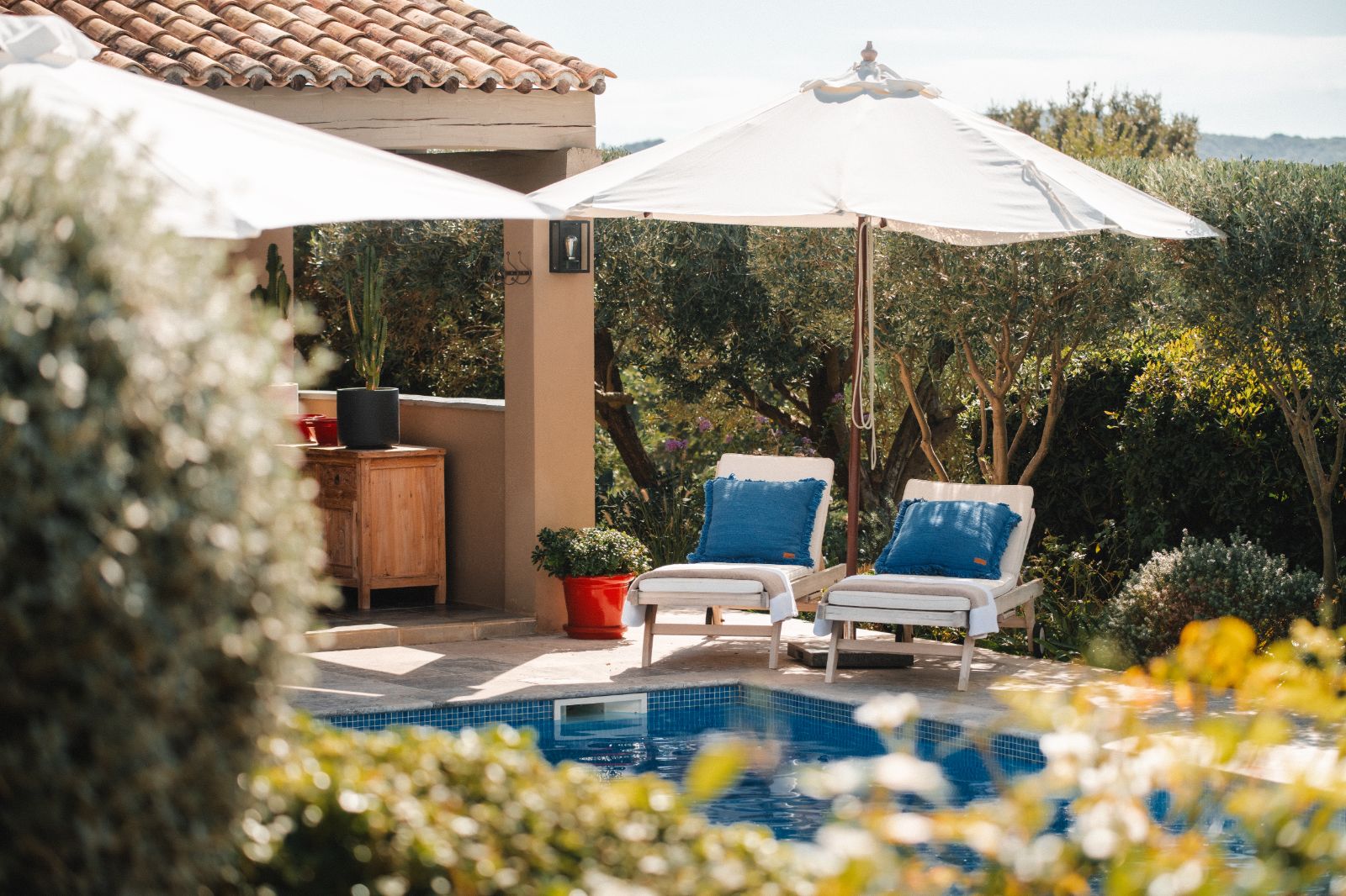 Sun Loungers at Villa Zamora in the Cote d'Azur