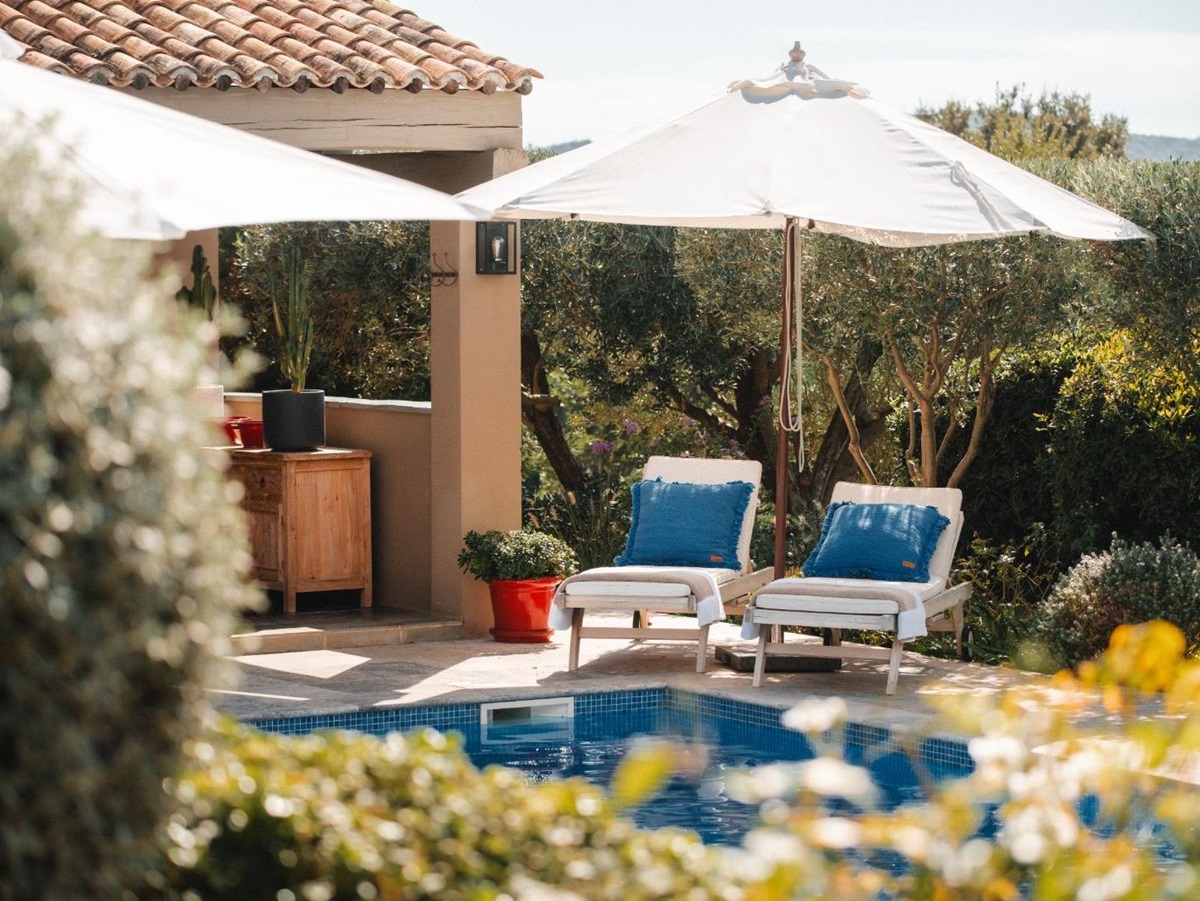 Sun Loungers at Villa Zamora in the Cote d'Azur