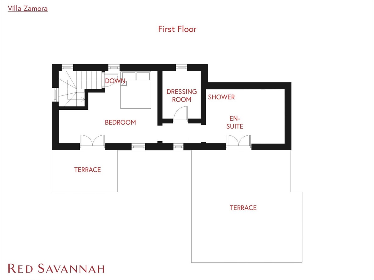 Villa Zamora first floor floorplan