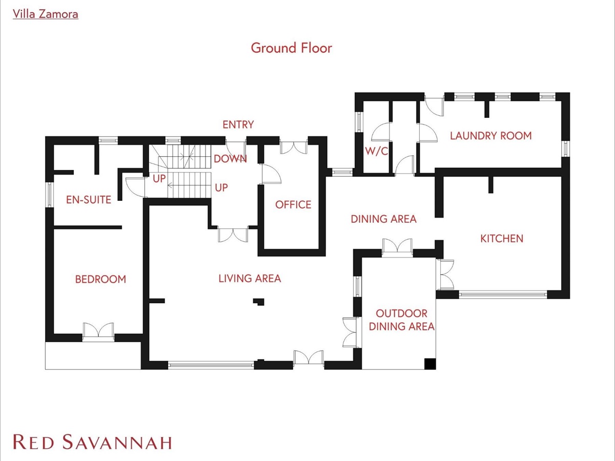 Villa Zamora ground floor floorplan