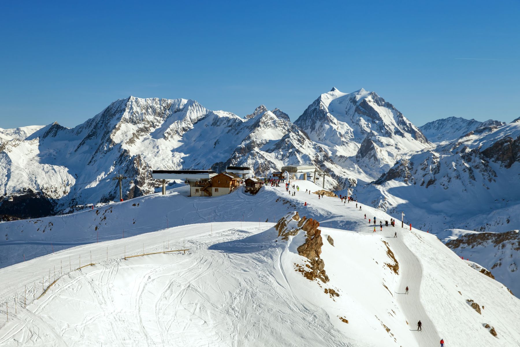 Ski lift station in Courchevel, France