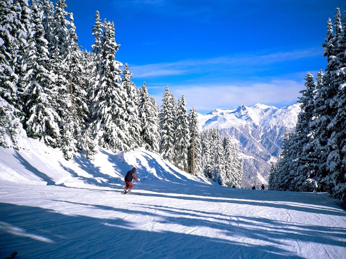 Skiing on the slopes surrounding Courchevel