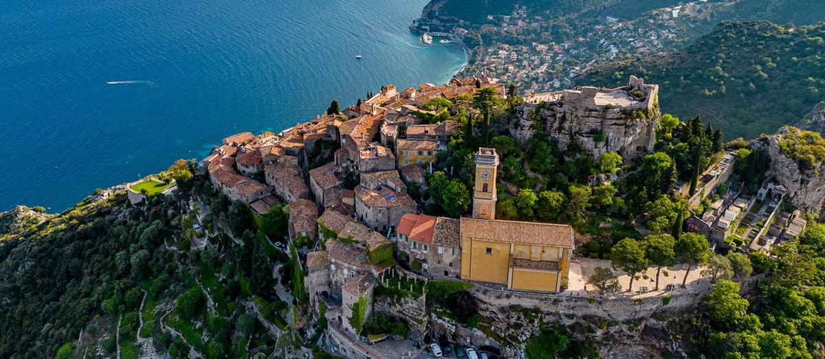 Aerial view of Eze on the Cote d'Azur