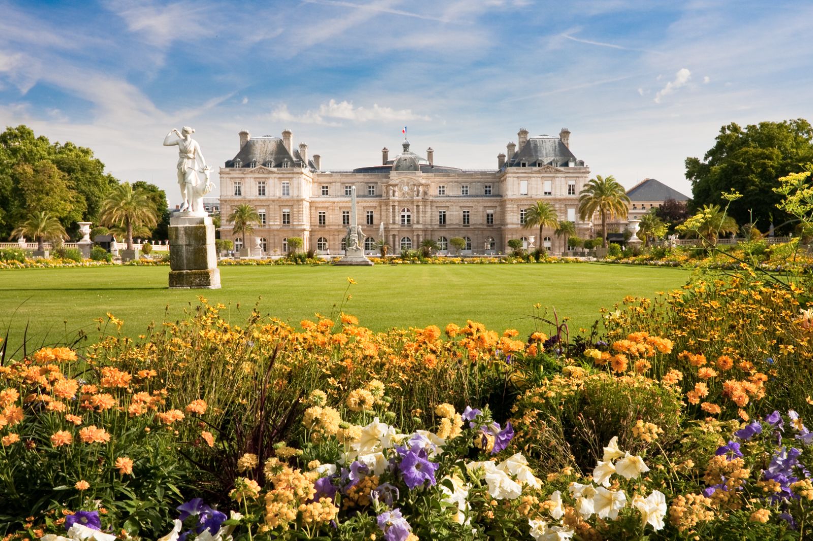 Flowers in bloom at Les Jardins du Luxembourg in Paris