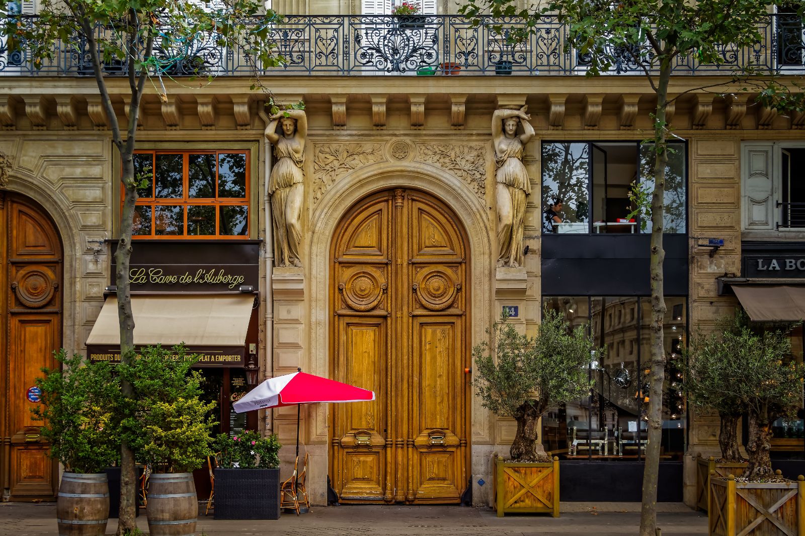 Ornate doorway pictured in Paris, France