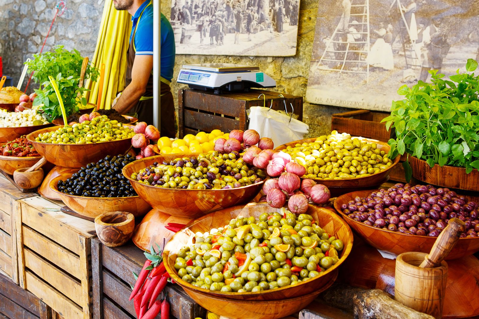 Fresh produce at a market in Provence