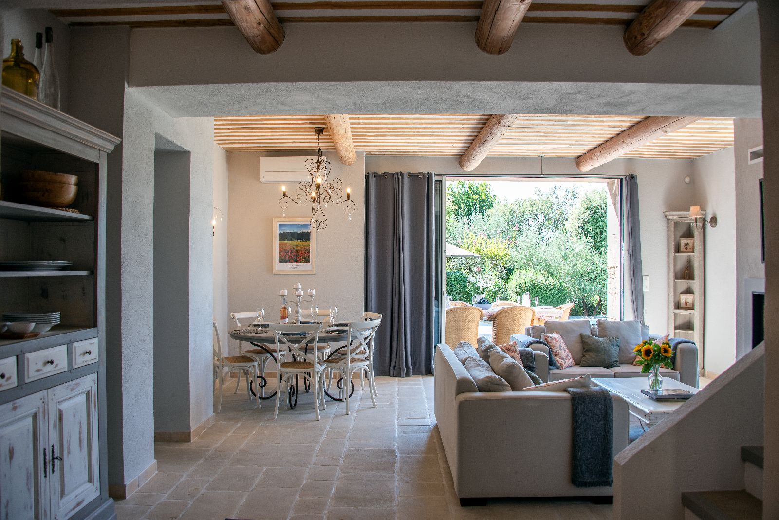 Open plan living room at Bastide d'Aristide in Provence