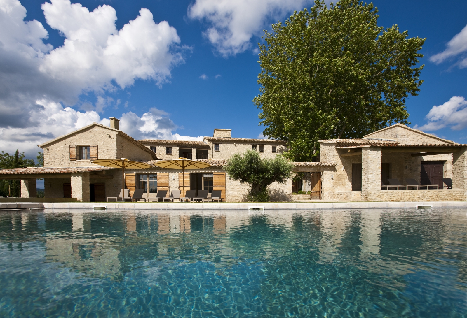 Pool at back of villa at Domaine des Baumettes in Provence, France
