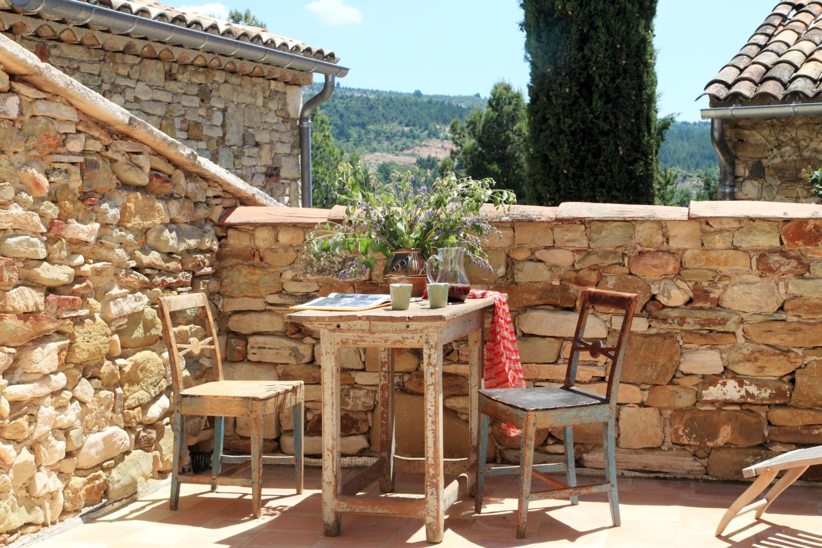 Terrace at La Colline Fleurie in Provence