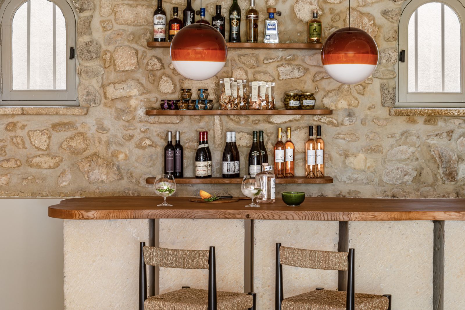 bar and two chairs