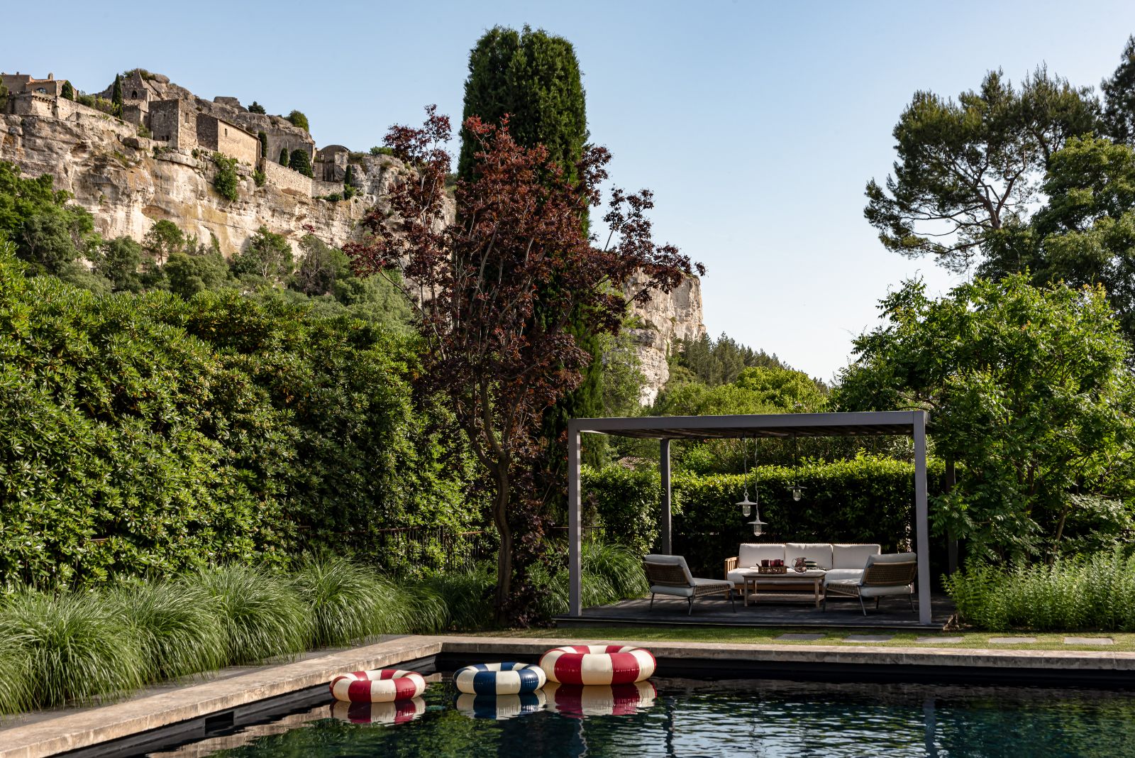pool view with toys