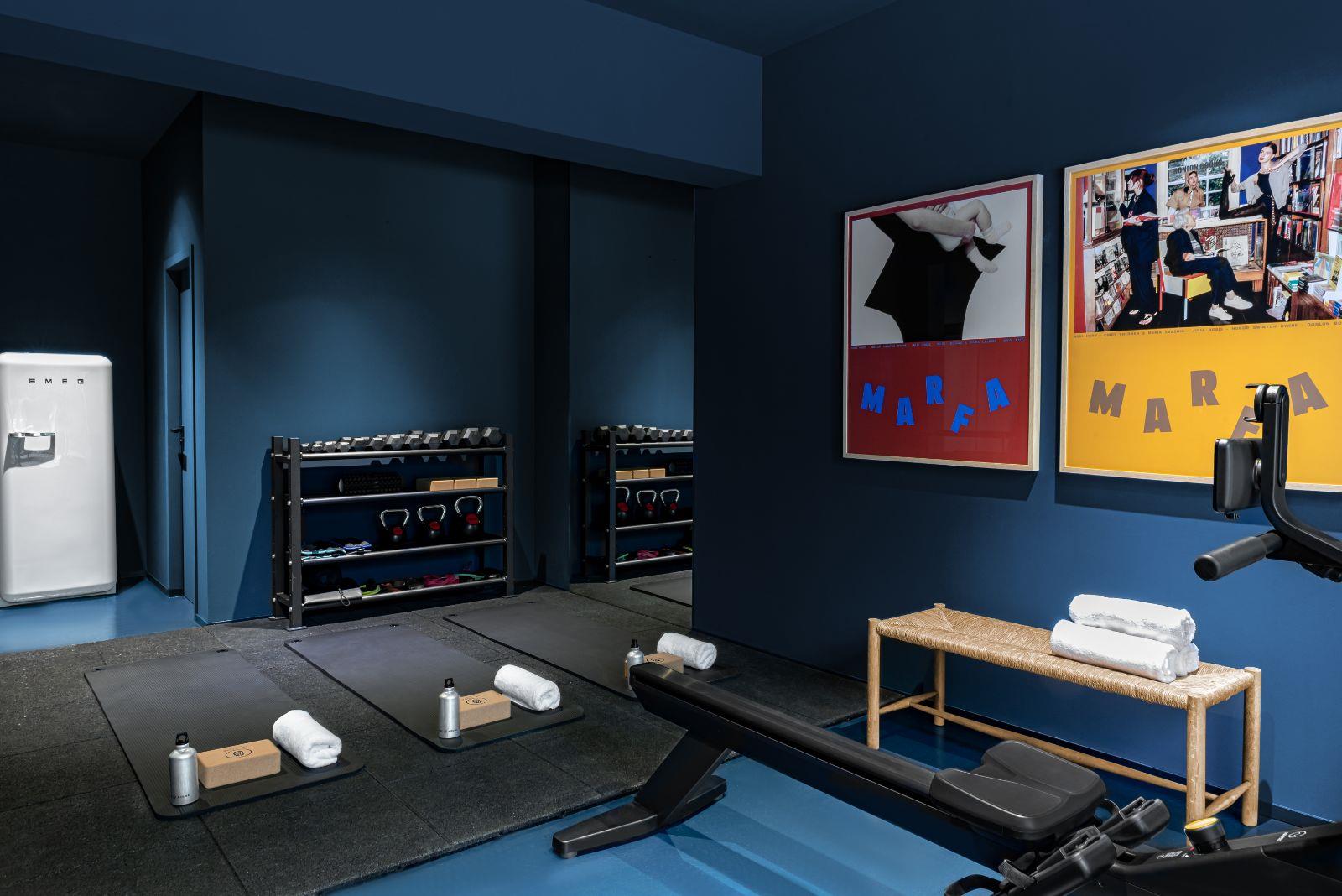 gym painted dark blue
