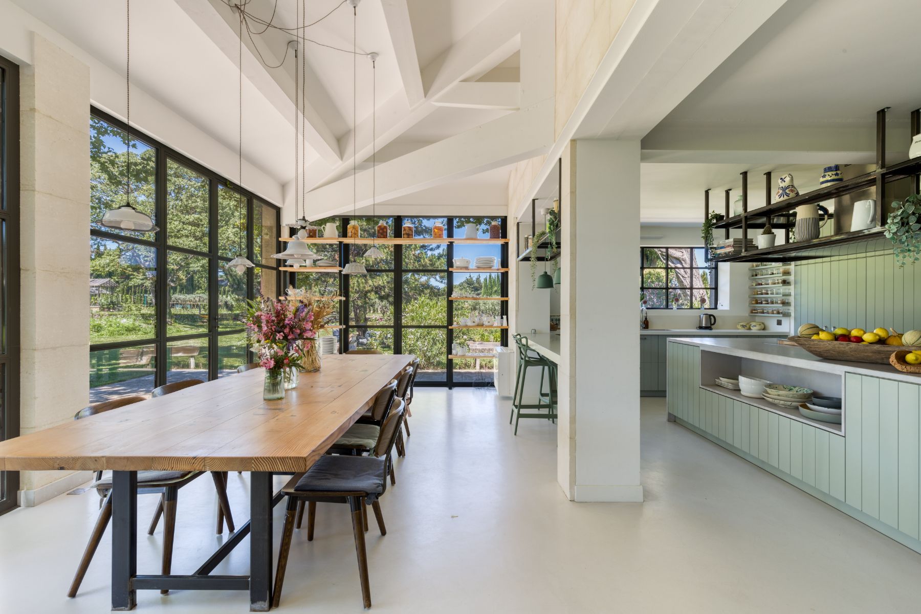 Kitchen at La Roulotte in Provence