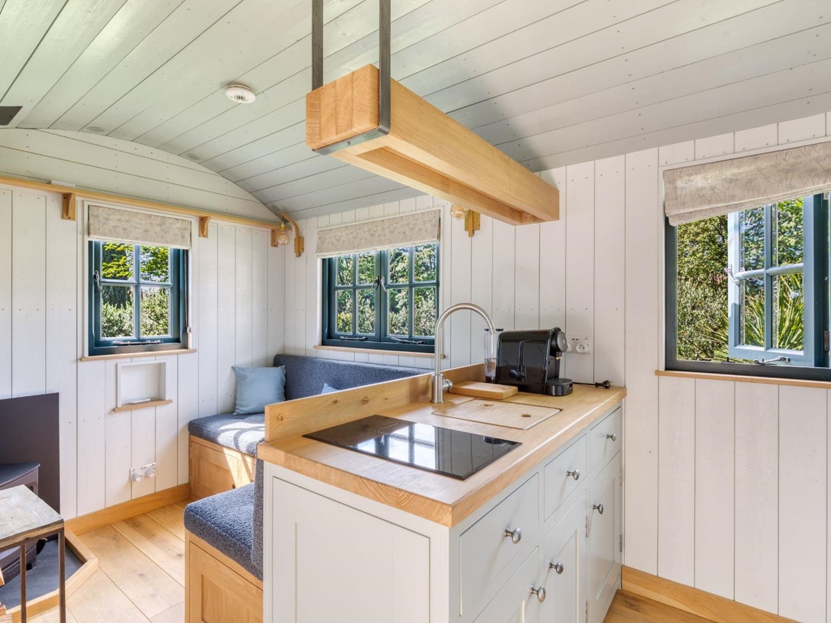 Shepherds Hut Interior at La Roulotte in Provence