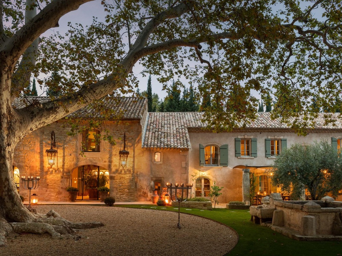 Evening Exterior of La Bastide du Paradou in Provence