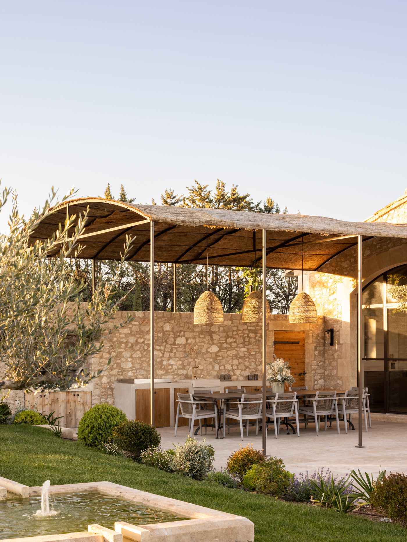 Outdoor dining at Le Grand Mas D'Eygalieres.