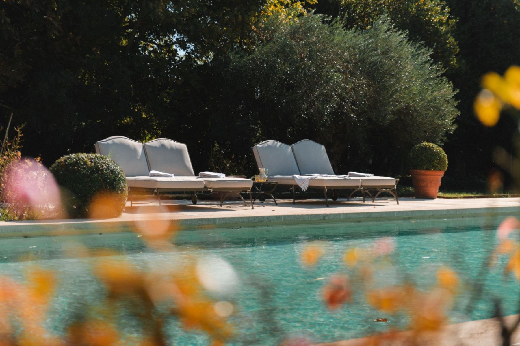 Poolside at Le Mas de Liliana in Provence