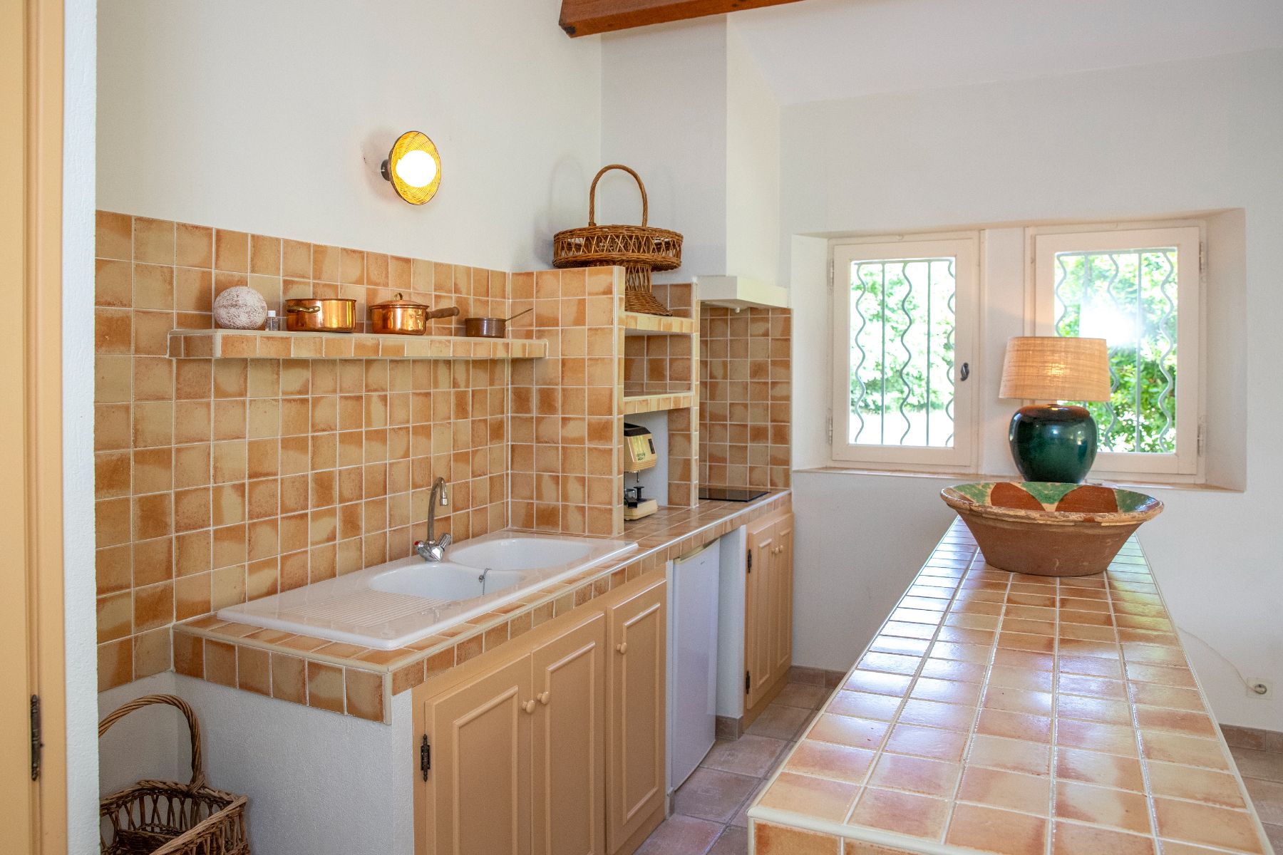 Kitchen in annexe at Maison Les Baux in Provence, France
