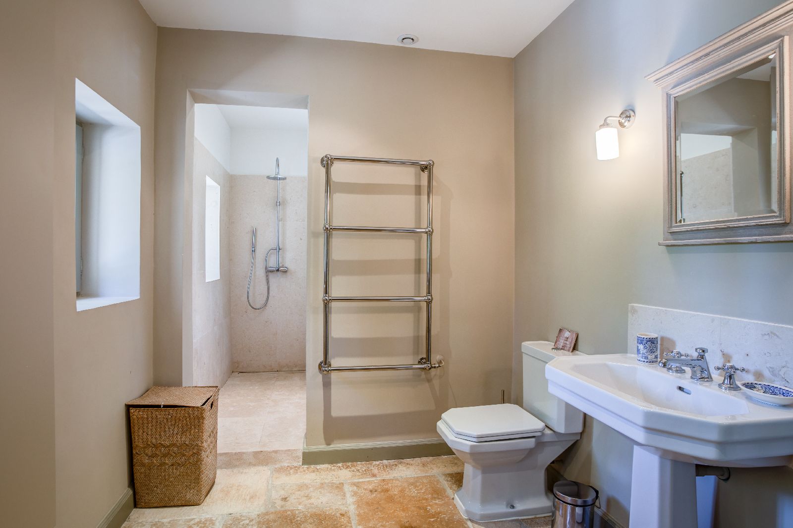 Bathroom with walk-in shower at Mas Calanquet in Provence