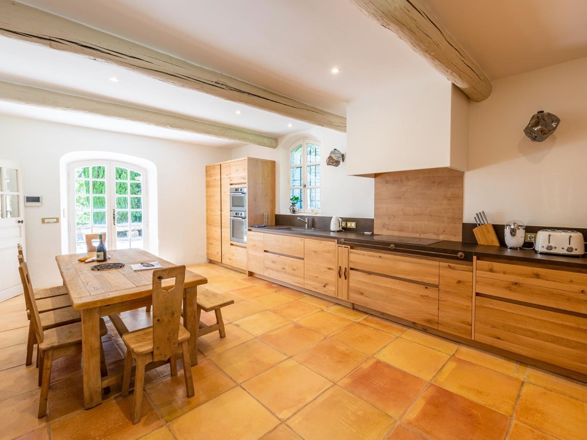 Kitchen at Mas de Cabrieres in Provence