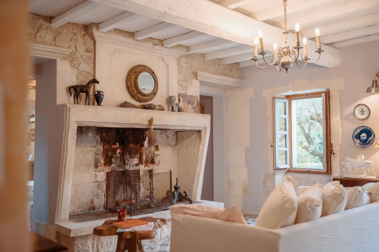 Fireplace at Mas Lila in Provence