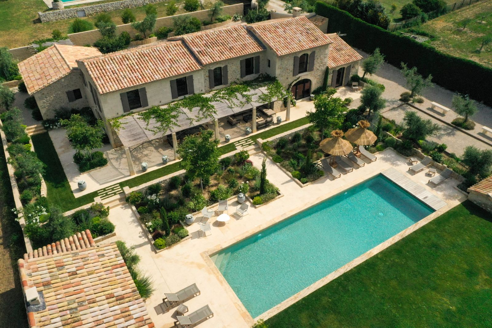 Aerial View of Mas Maussane in Provence 