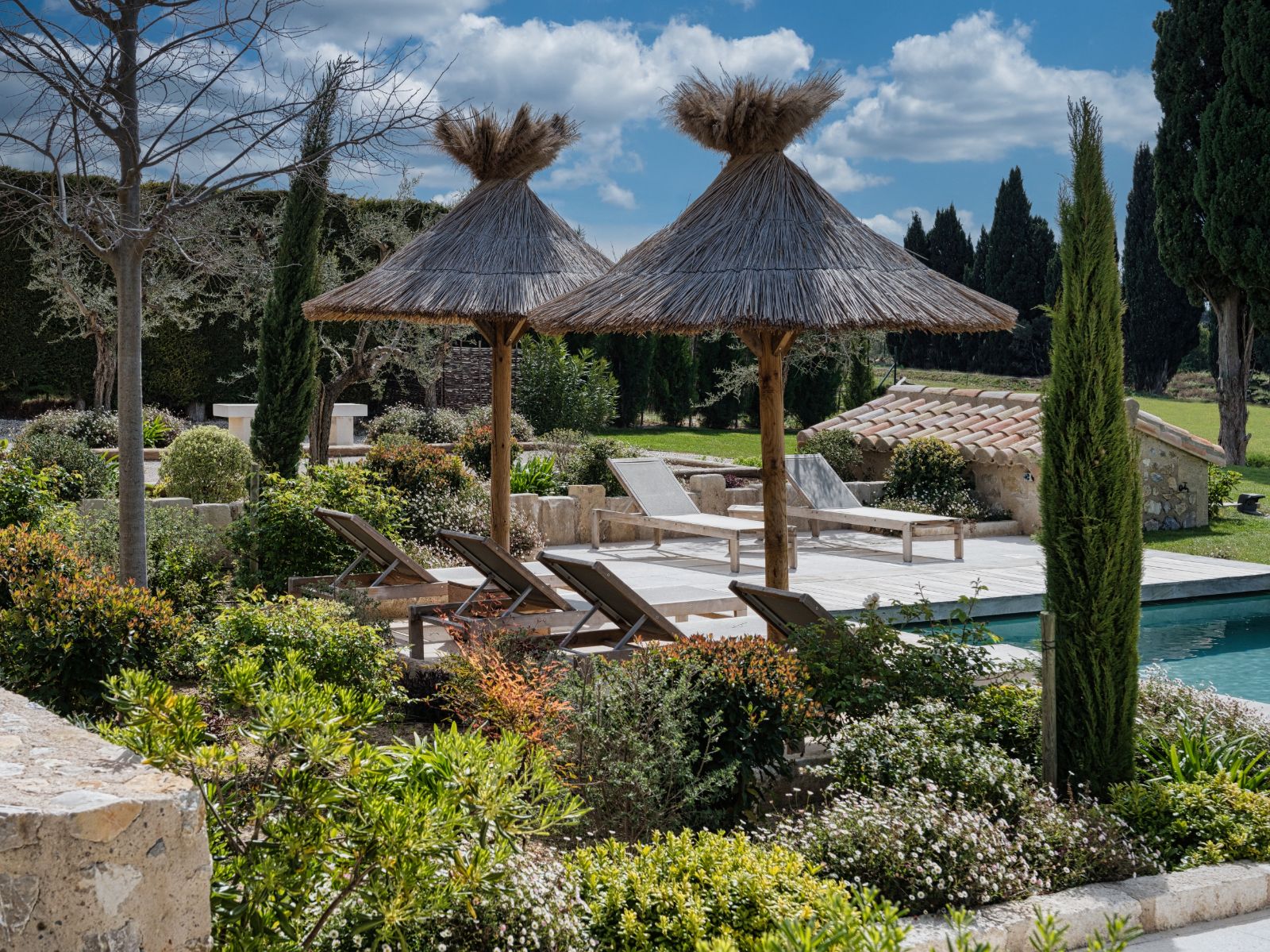 Poolside at Mas Maussane in Provence 