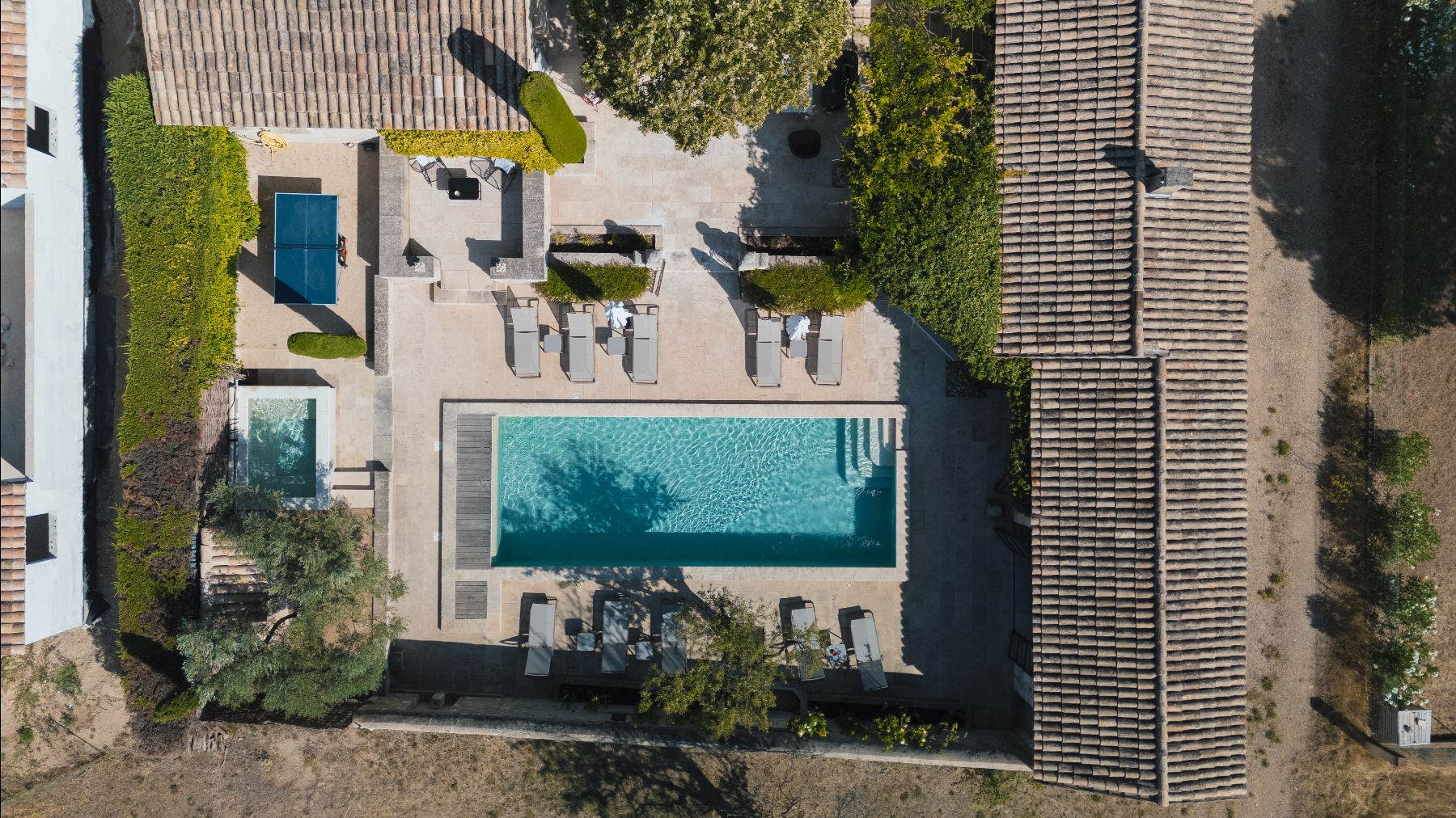 Aerial shot of Villa Elise in Provence, France