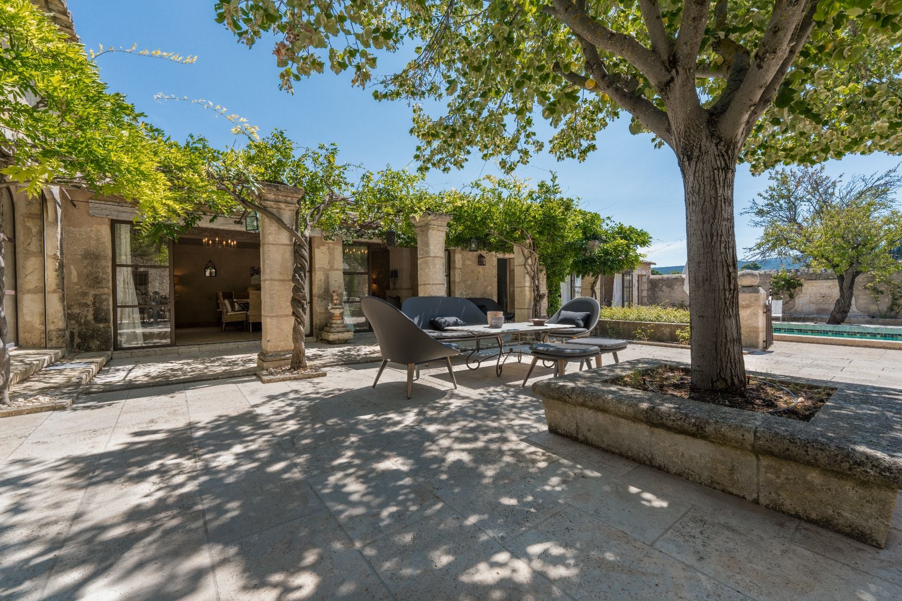 Courtyard at Villa Elise in Provence, France