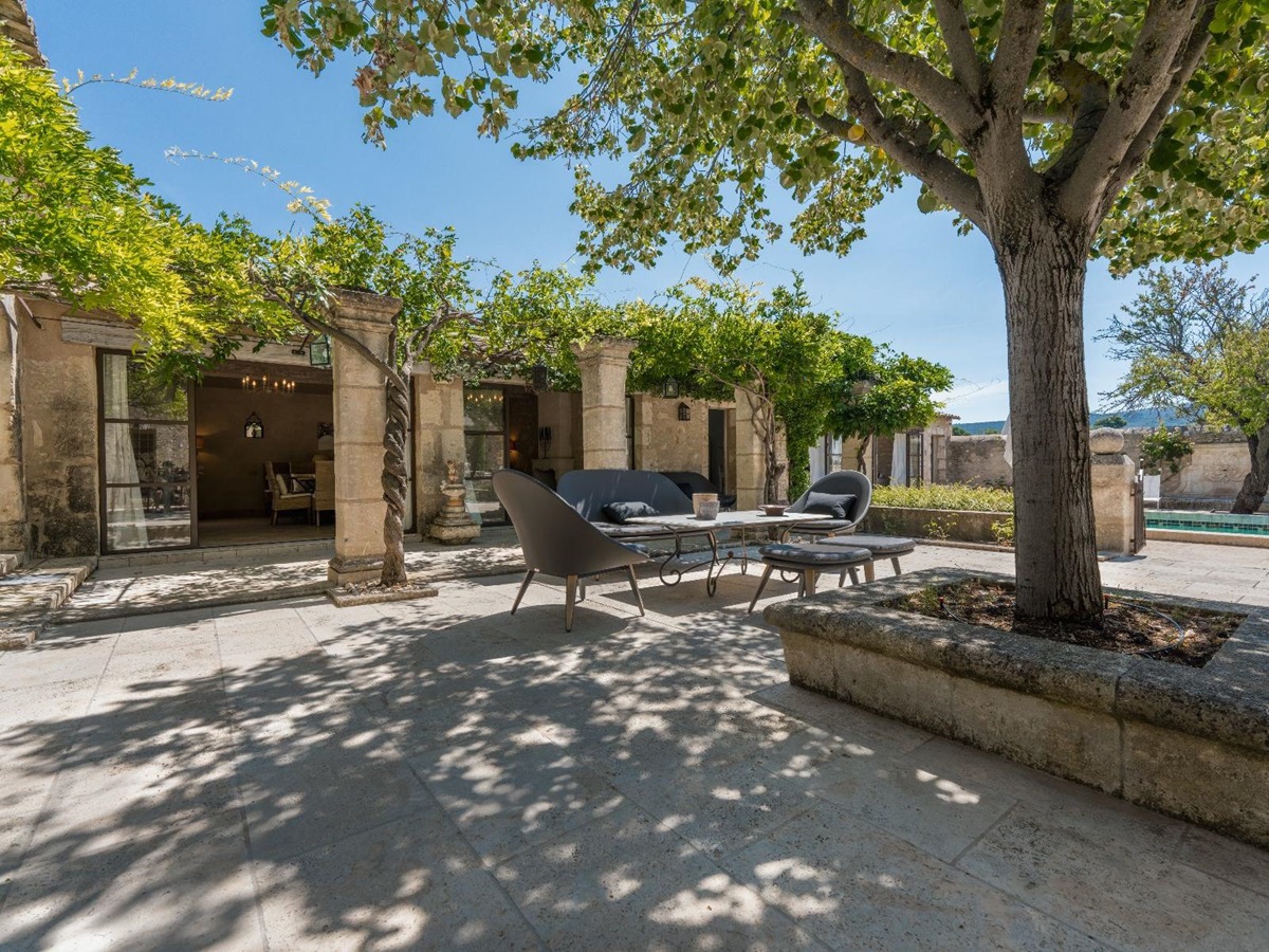 Courtyard at Villa Elise in Provence, France