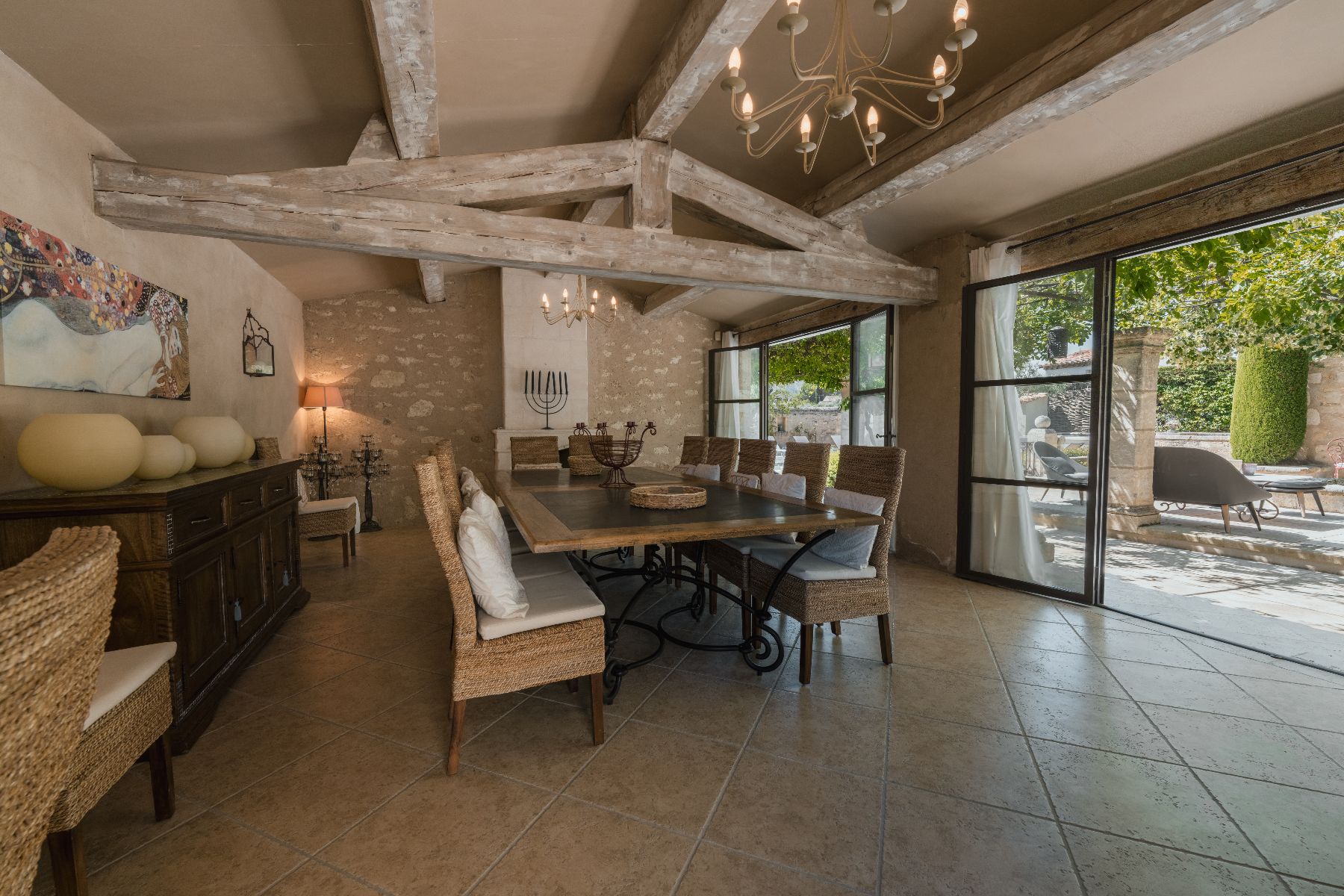 Dining room at Villa Elise in Provence, France