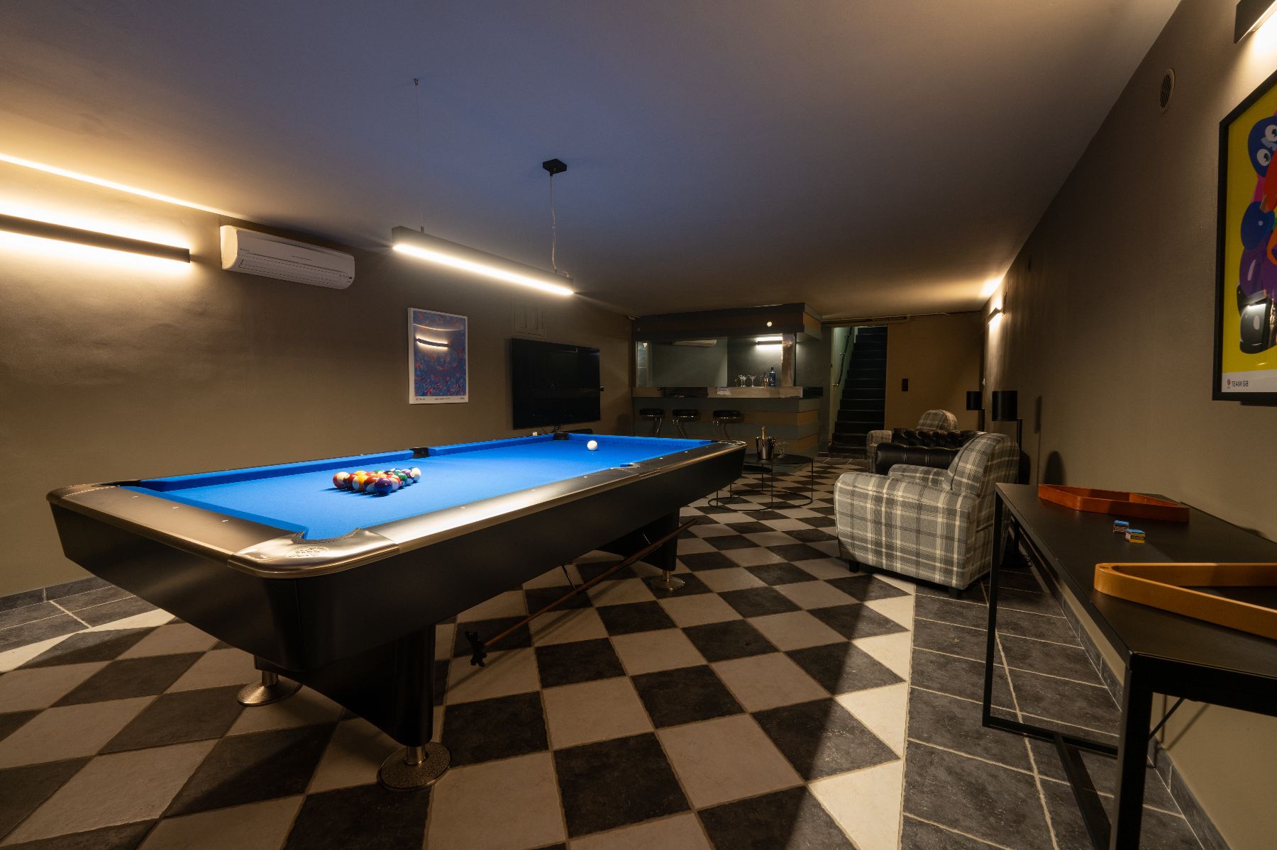 Games room at Villa Elise in Provence, France