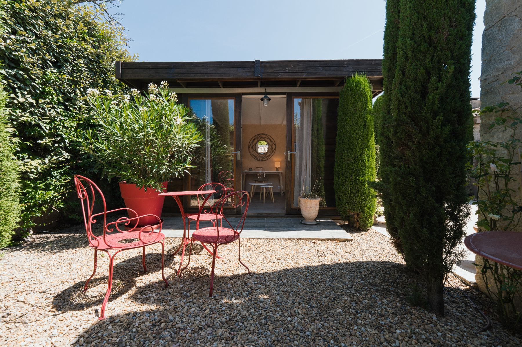 Outdoor seating at Villa Elise in Provence, France