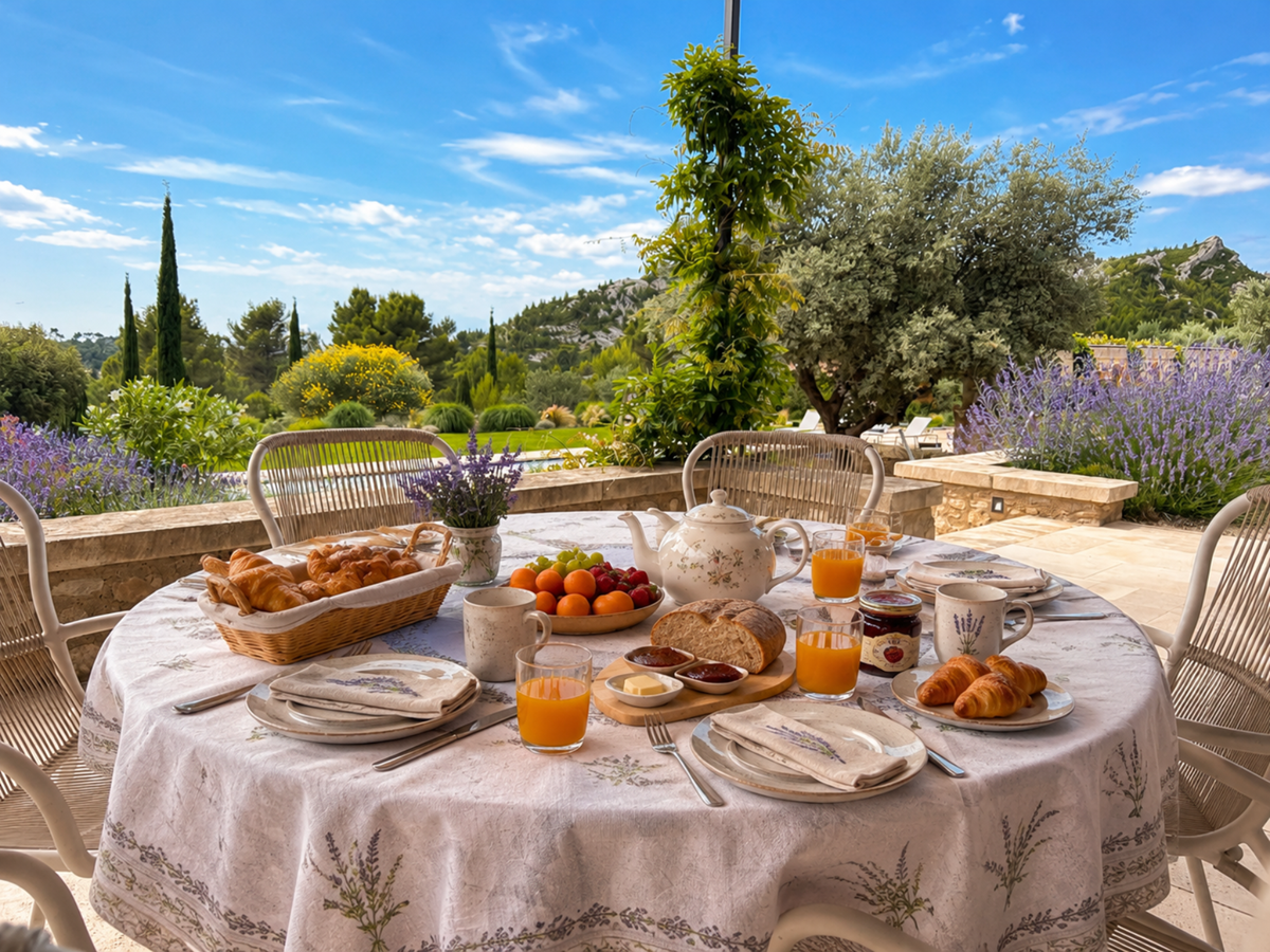 Outdoor dining area at Villa Olivier in Provence