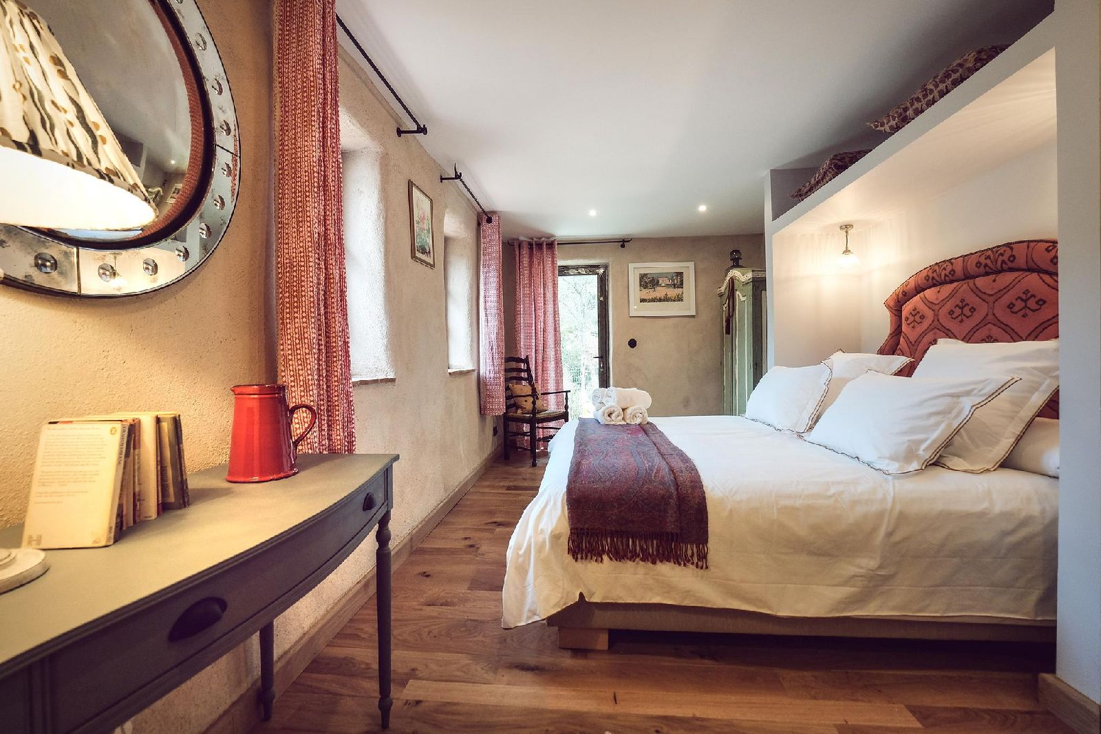 Bedroom with double bed at Castelnou in South West France