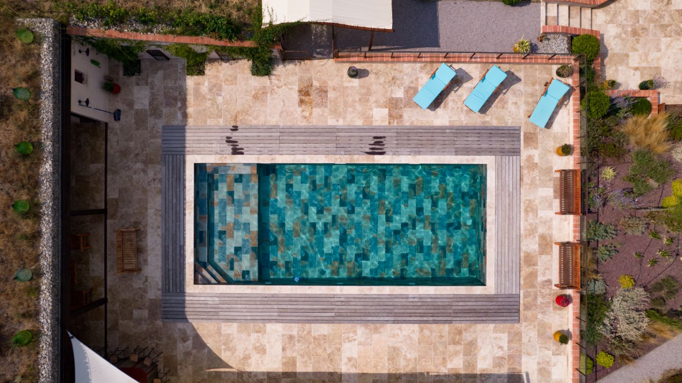 Swimming Pool at Castelnou in South West France