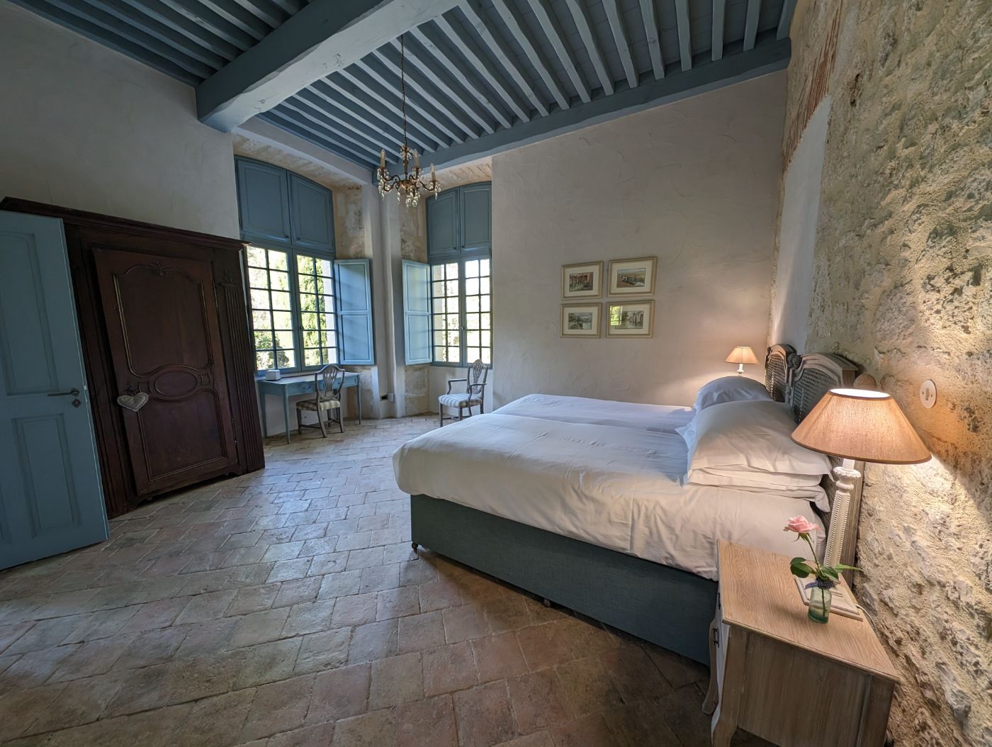 Bedroom 1 at Domaine Alauzie in South West France 